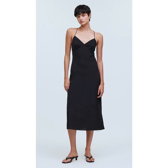 MADEWELL NWT The Layton Midi Slip Dress in Black // 2 - Picture 1 of 16